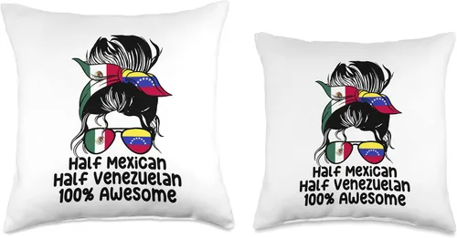 Vista 3 de Gift for Venezuela Mexico Mexican Half Venezolan Mexico Venezuela Mix, 16 x 16 pulgadas, multicolor