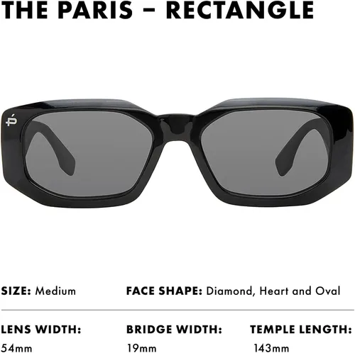 Vista 3 de Prive Revaux The Paris - Lentes de sol rectangulares hechos a mano, polarizadas con 100% protección UV, para mujer