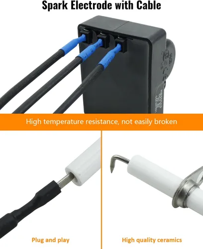 Vista 4 de Kit de encendido TS-IG3007 apto para Pit Boss Memphis Ultimate 4 en 1 accesorios de parrilla, con 3 electrodos de encendido y 3 cables de electrodo
