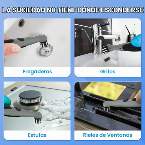 Vista 7 de Cepillo de limpieza eléctrico recargable con cabezales de cepillo múltiples 4 en 1 y cable USB, cepillo motorizado inalámbrico para interiores