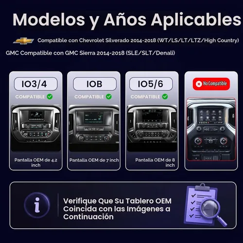 Vista 9 de 8Core Android 15 Radio estéreo para coche para Chevy Silverado GMC Sierra