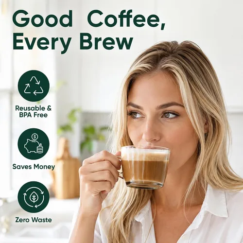 Vista 5 de Cesta de filtro de café reutilizable de malla para cafetera Keurig K Duo (Gen 2) y Keurig K-Duo Essentials, con 2 cápsulas recargables K Cup