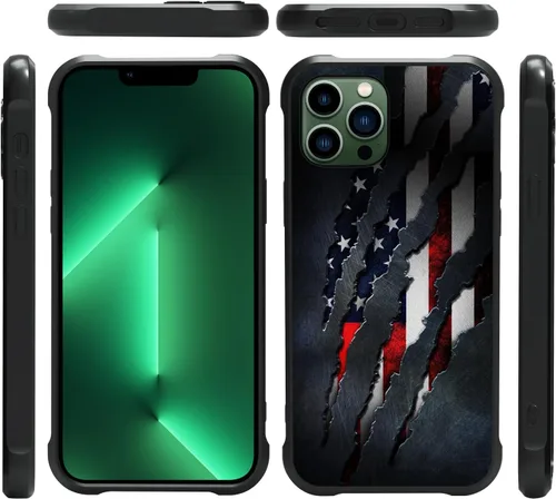 Vista 4 de Funda para iPhone 11 Pro, Funda con Bandera Americana para iPhone 11 Pro Diseño para Hombres Niños [Anti-Rayones] Antideslizante+A Prueba de Golpes
