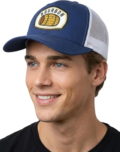 Vista 28 de Funky Junque Gorra de béisbol para hombre y mujer, diseño de camionero, con cierre de malla, ajustable, retro, transpirable Birdie Blitz - Beige