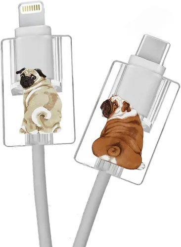 Vista 9 de FINCIBO Juego de 2 fundas protectoras para el cabezal de carga de cables, protectores de cable de carga, bonitos protectores de cable para cable