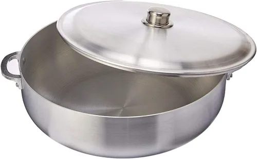 Vista 10 de Uniware Caldero de aluminio de calibre pesado con tapa de aluminio, plata, pequeño