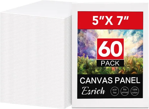 Vista 8 de ESRICH Tableros de lona para pintura, paquete de 15 lienzos de 4 x 4, 100% algodón, pequeños lienzos imprimados sin ácidos, mini paneles de lienzo