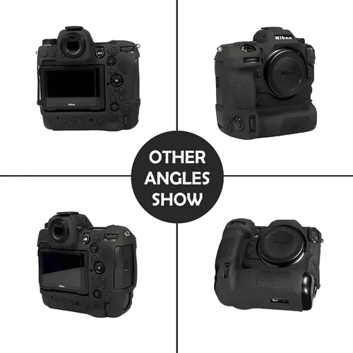 Vista 8 de Funda de cámara para Nikon Z9 - Funda protectora de silicona DSLR, jaula desmontable, a prueba de golpes, a prueba de polvo (negro)