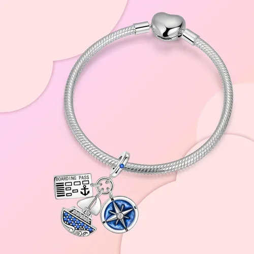 Vista 217 de Dije de girasol con diseño de estrella y luna y elefante para pulsera, collar de plata de ley 925, dijes de corazón de amor para mujer, regalo