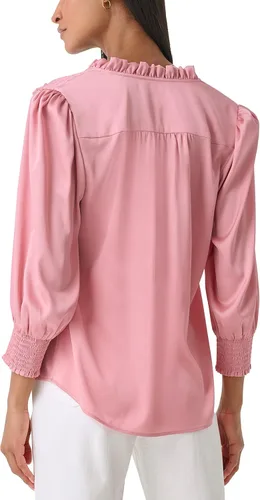 Vista 3 de Karl Lagerfeld Paris Blusa deportiva suave de manga larga para mujer