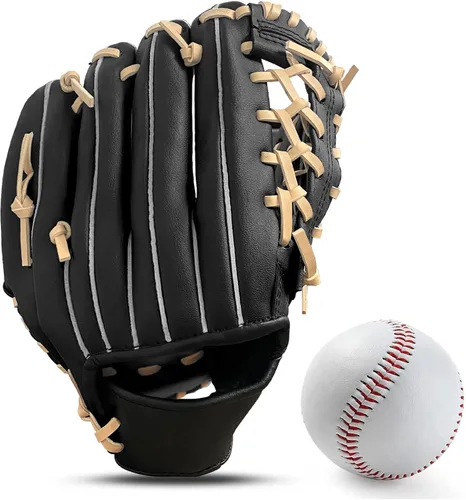 Vista 10 de Guante de béisbol, guante de sóftbol, guante de atrapador, cómodo guante de sóftbol y béisbol para niños, jóvenes, adultos, deportes y béisbol