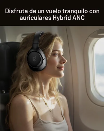 Vista 7 de wegear Auriculares híbridos con cancelación activa de ruido, auriculares inalámbricos ANC Bluetooth 5.4 sobre la oreja, llamadas claras, graves