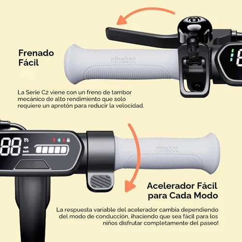 Vista 8 de Segway C2 Pro /C2 Go / C2 Lite Kids Electric Scooter, Lightweight Design, UL Certified