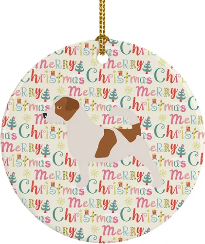 Vista 79 de Caroline's Treasures Affenpinscher - Adorno de cerámica con texto en inglés "Merry Christmas", multicolor para colgar en el árbol de Navidad