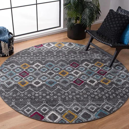 Vista 25 de SAFAVIEH Amsterdam Collection Alfombra Decorativa - 2.3 pies x 4 pies, Negro & Multi, Diseño Marroquí Bohemio, Sin Desprendimiento y Fácil Cuidado