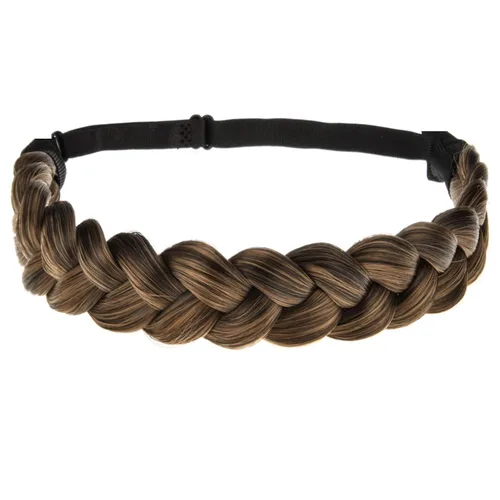 Vista 17 de Diadema trenzada para mujer, 3 hebras, banda trenzada gruesa Estilo rápido, aspecto natural, ajuste elástico suave, sensación ligera, sujeción