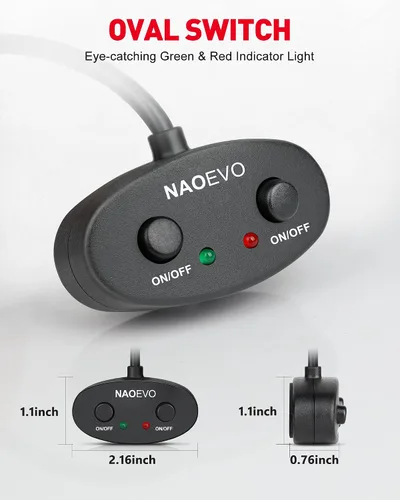 Vista 6 de NAOEVO Barra de luz LED de 6 pulgadas con 3 modos (blanco/ámbar/blanco y ámbar) y doble relé de 2 cables de arnés de cableado