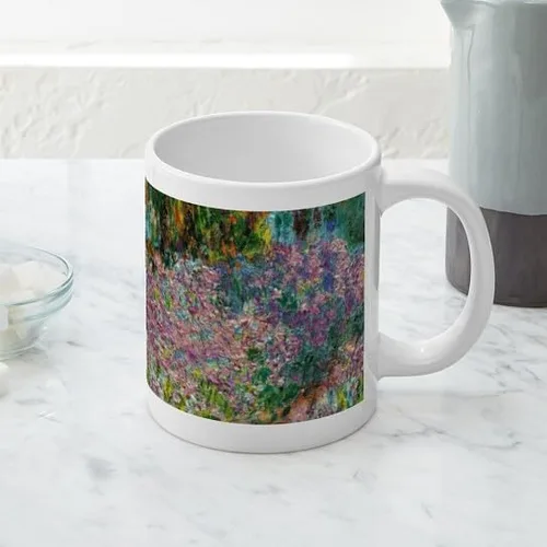 Vista 2 de CafePress Irises In Monets Garden At - Taza de café de cerámica de 20 onzas