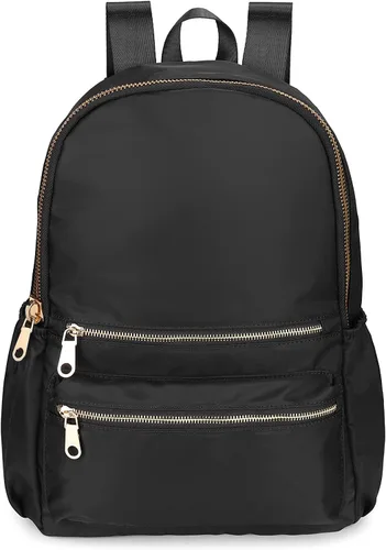 Vista 2 de Uromee Mochila para mujer, bolsa de hombro impermeable de nailon para viaje, 1-negro, Mochilas Daypack