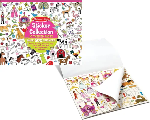 Vista 3 de Melissa & Doug Princesas, fiestas de té, animales y más: paquete de 500+ colección de calcomanías con 1 tema compatible con M&D Scratch Fun Mini Pad