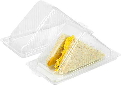 Vista 25 de Restaurantware Thermo Tek - Contenedores de postre de 5.3 x 2.6 x 1.8 pulgadas, 100 compartimentos duales transparentes para llevar, con tapa