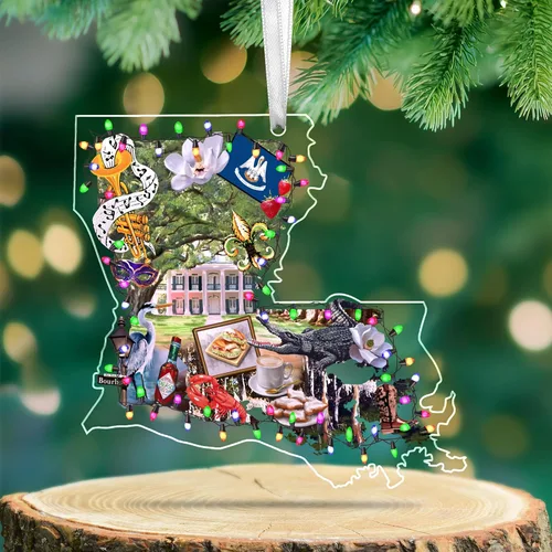 Vista 23 de FLAGWIX Regalos de Navidad de Puerto Rico para mujeres y hombres, adornos de madera 2025 para decoración de árboles, adorno de Navidad de Puerto