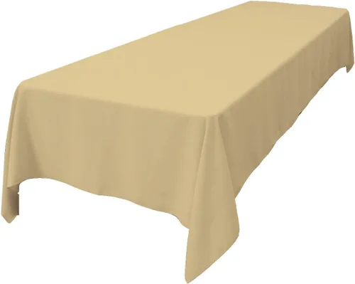 Vista 54 de LA Linen Mantel rectangular lavable de popelín de poliéster, resistente a las manchas y a las arrugas, cubierta de mesa 60x84, mantel de tela