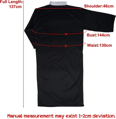 Vista 6 de EraSpooky - Disfraz de sacerdote para hombre para Halloween adulto monje o amigo para hombre fiesta de disfraces divertida