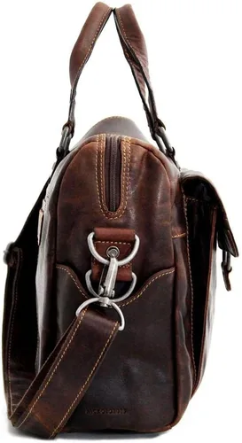Vista 3 de Jack Georges Voyager - Maletín con cremallera y bolsillo frontal con solapa 7316 Marrón