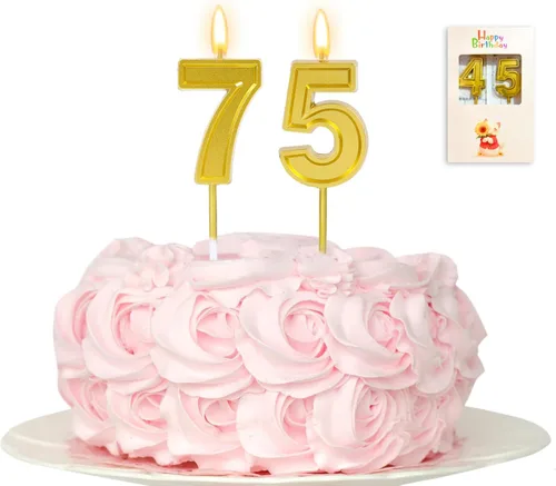 Vista 21 de Vela de 10 cumpleaños número 10, vela dorada de 10 cumpleaños niño niña décimo pastel para cumpleaños de diez años, boda, aniversario, fiesta
