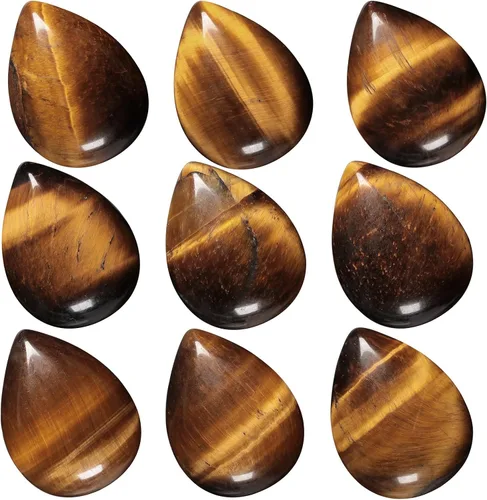 Vista 10 de rockcloud Paquete de 10 piedras planas de cabujón en forma de lágrima para la fabricación de joyas, piedras planas de cristal natural para proyectos