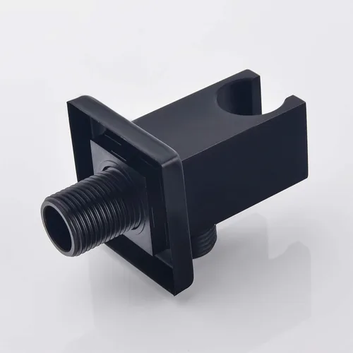Vista 5 de Codo de suministro de pared con soporte de ducha de mano, conector de manguera de ducha cuadrado de latón de 1/2 pulgada, montaje en pared, salida