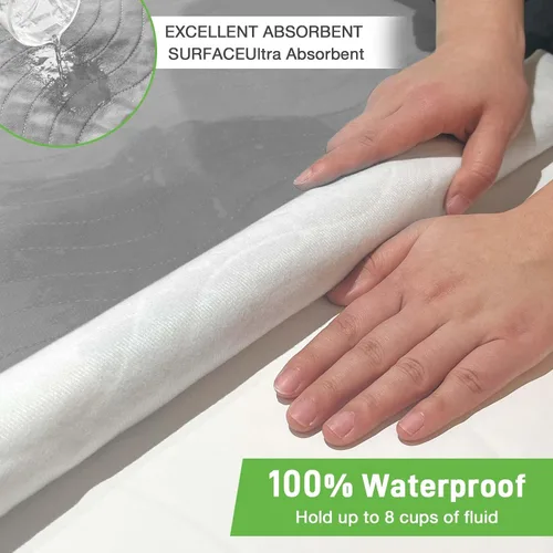 Vista 3 de Almohadillas de Cama Lavables Impermeables para Incontinencia de Adultos, Almohadillas de Humedad Reutilizables, Protector de Colchón, Almohadillas