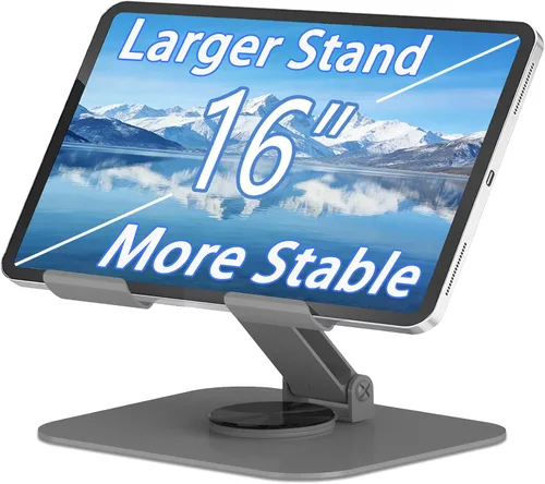 Vista 9 de Soporte de metal para tableta, soporte ajustable de rotación de 360° compatible con tabletas de 4 a 16 pulgadas como iPad Pro Air, iPad mini, Tab