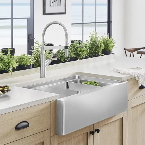 Vista 8 de BLANCO Quatrus R15 Ergon Delantal Super Single Farmhouse Fregadero de cocina