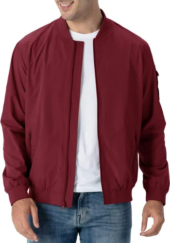 Vista 28 de Rdruko Chaqueta Bomber Ligera para Hombre Cazadora Cortavientos Casual Elegante a la Moda