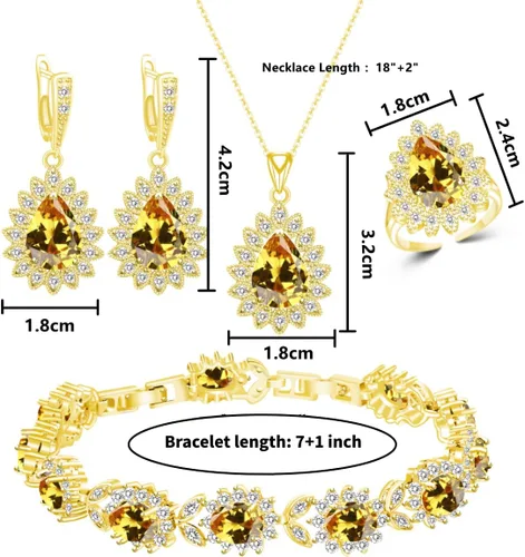 Vista 6 de ZCGJWE Fashion Jewelry Sets for Women GirlPlatinum PlatedGold PlatedRose Gold PlatedGun Black Plated Earrings Pendants Adjustable Rings Bracelets