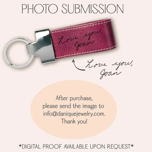 Vista 9 de Llaveros personalizados con nombres, fechas o foto Llavero personalizado de cuero de primera calidad Llavero seguro para él o ella