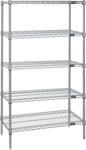 Vista 41 de Quantum Storage Systems WR74-1824BK Kit de inicio para estantería de alambre de 4 niveles de altura de 74 pulgadas, acabado negro, 18 pulgadas