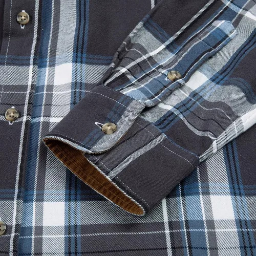 Vista 6 de Camisa casual de franela de manga larga con botones para hombre