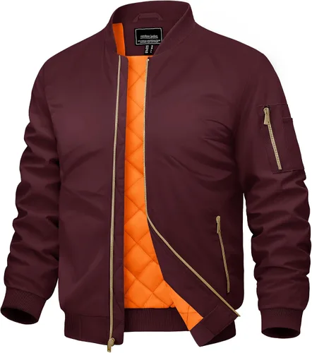 Vista 10 de CRYSULLY Chaqueta para hombre Otoño Invierno Espesar Cortavientos Chaquetas Bomber Abrigos Acolchados