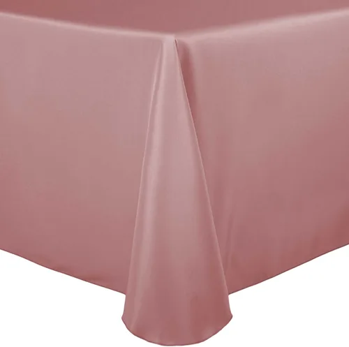 Vista 4 de Ultimate Textile Mantel ovalado de lino de poliéster de 60 x 102 pulgadas, color marrón cobre