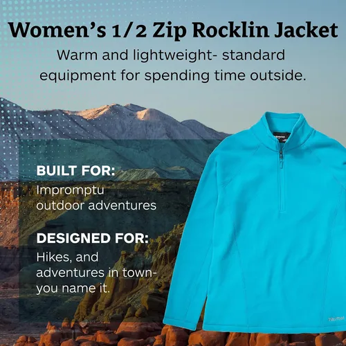 Vista 2 de MARMOT Chaqueta Rocklin con media cremallera para mujer, ligera, de vellón, azul esmalte, talla S