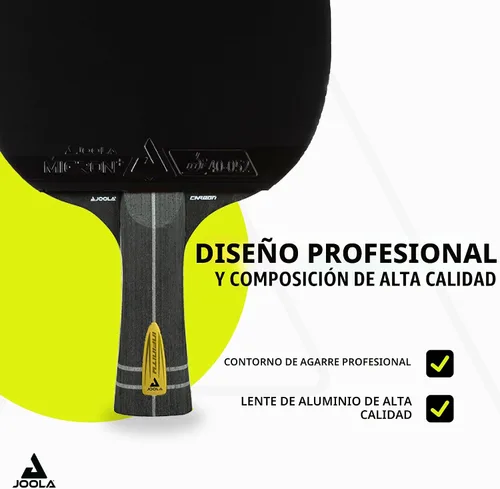Vista 4 de JOOLA Infinity Carbon Professional Ping Pong Paddles - Ergonomic Comfort Grip - ITTF Approved Rubbers - Professional Ping Pong Paddle for Advanced