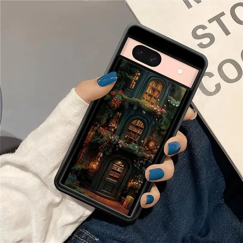 Vista 112 de Compatible con Google Pixel 4A 5G Mobile Case Creative Acrylic Panel trasero Silicona Protección Grip especialmente diseñado para Google Pixel 4A 5G