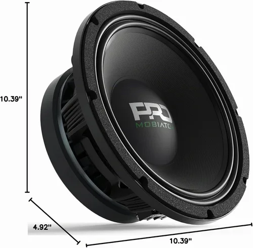 Vista 9 de PRO108MB - Altavoz – Cesta de aluminio de bajo medio de 10 pulgadas, 1600 W máximo, 400 W RMS, 8 ohmios – Altavoces de puerta de audio de alta