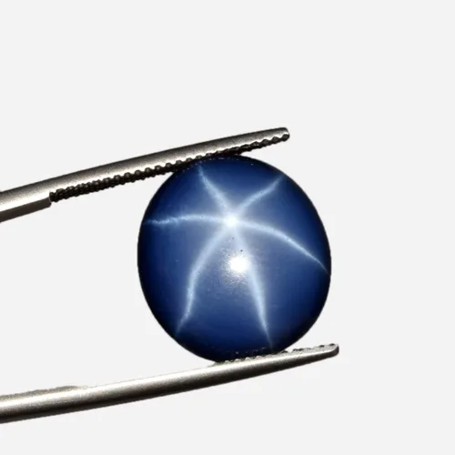 Vista 3 de GEMHUB 0.118in 8.85 ct Cabujón ovalado único de 6 rayos azul estrella zafiro piedra preciosa BP-035, Gema, zafiro estrella azul mejorado tono