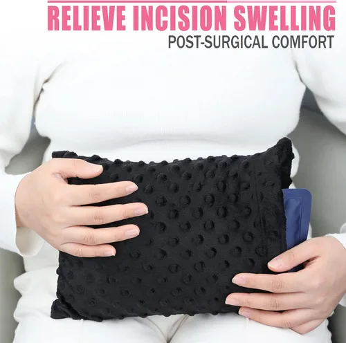 Vista 6 de Almohada de bolsillo para histerectomía, regalos de recuperación de histerectomía, paquete de hielo no incluido, pequeño cojín abdominal portátil