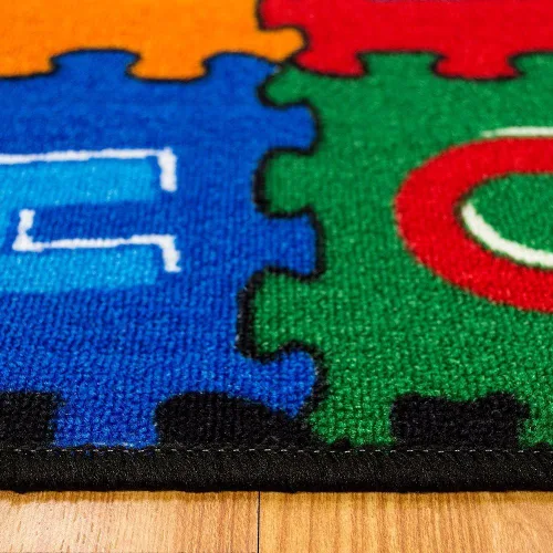 Vista 5 de iSavings - Alfombra de área para niños/habitación de bebé/guardería/aula/sala de juegos. Rompecabezas ABC (A-Z y 1-9). Educativo. Divertido.