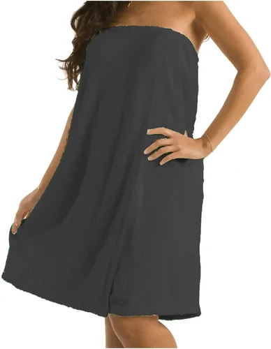 Vista 5 de BY LORA Toalla de spa de algodón de rayón para mujer, 360 GSM, suave felpa con cierre ajustable, varios colores Negro